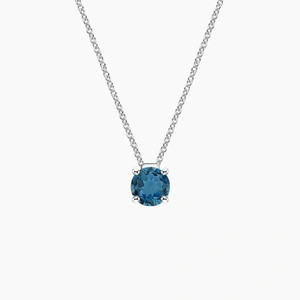 Silver Floating Solitaire London Blue Topaz Pendant | Brilliant Earth