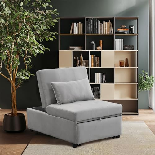 ArisingAsia Folding Ottoman Sleeper Sofa Bed, Convertible Chair Bed 4 in 1 Multi-Function, Modern Linen Fabric with Adjustable Backrest for Living Room/Small Apartment | Amazon (US)