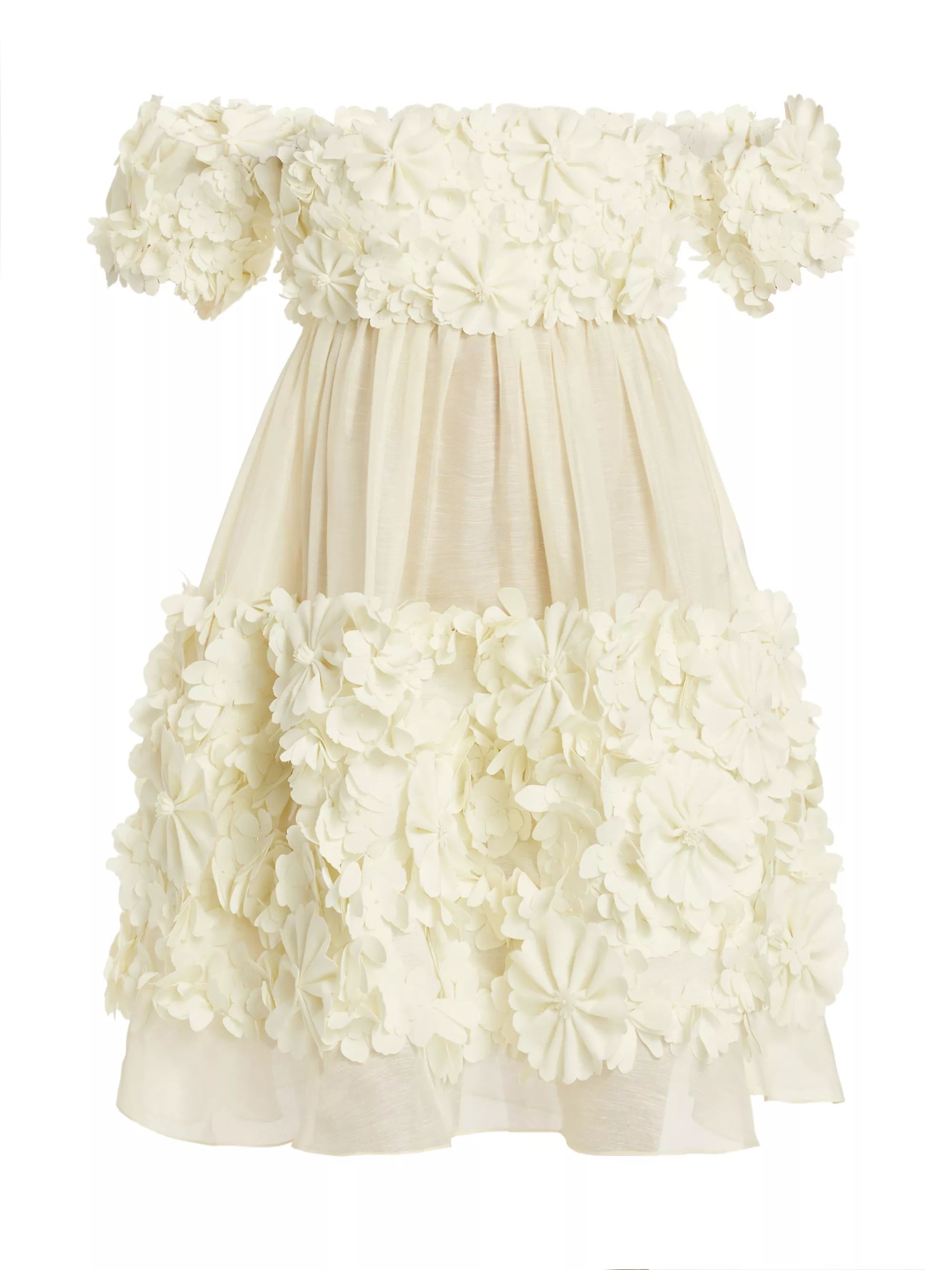 Harmony Floral Appliqué Off-the-Shoulder Minidress | Saks Fifth Avenue