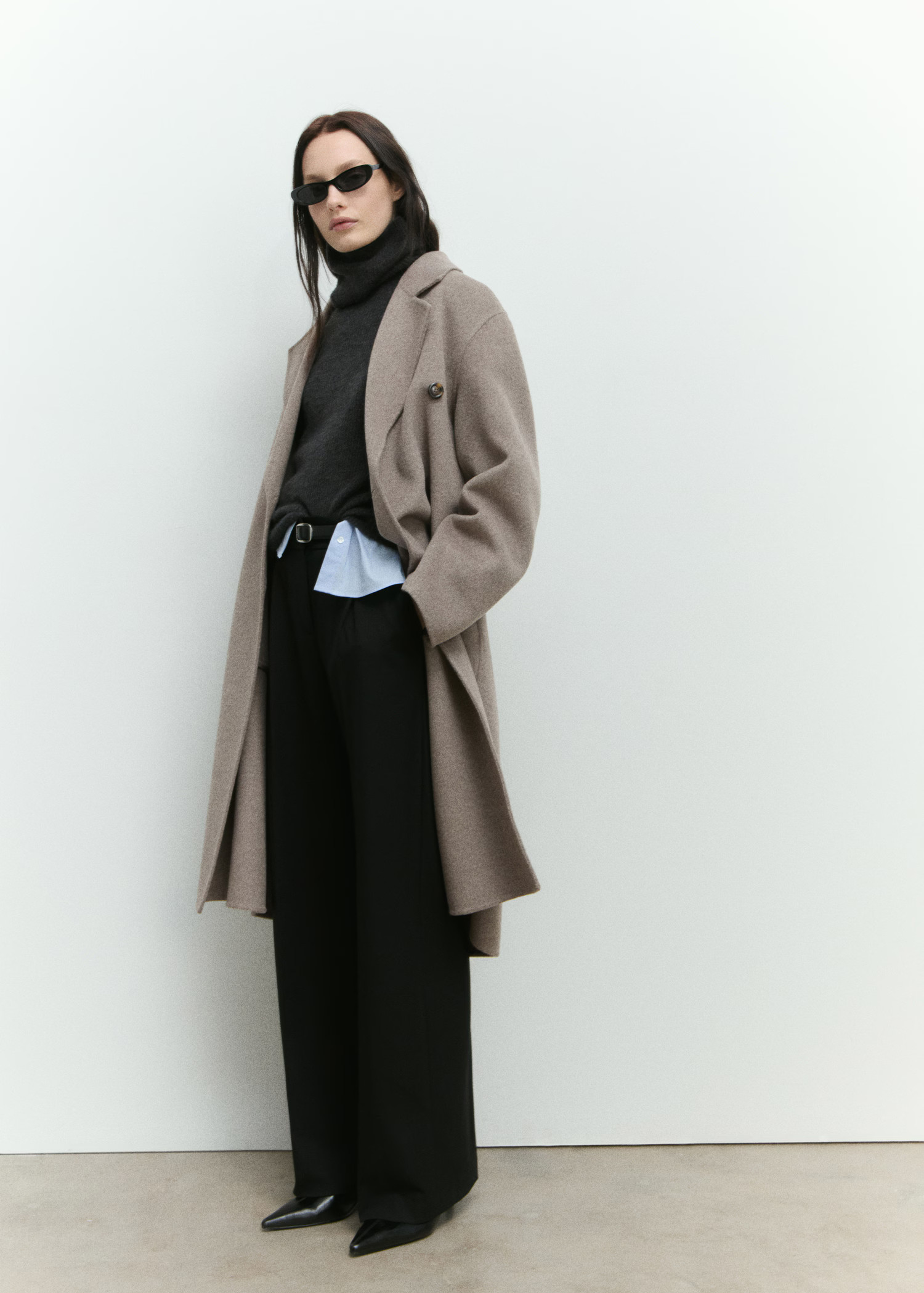 Handmade oversized wool coat - Women | MANGO USA | Mango (US/MX/AU)