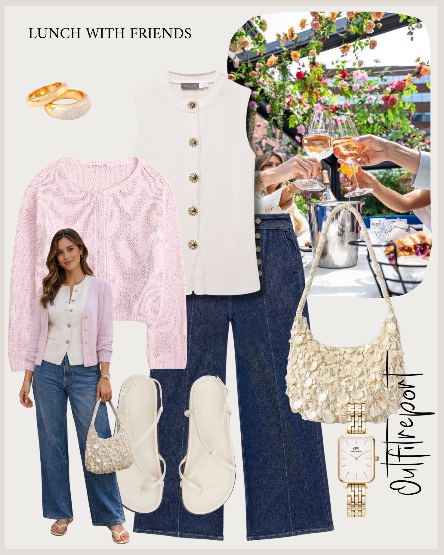 Spring summer outfit white vest top pink cardigan 

#LTKsummer #LTKspring #LTKstyletip