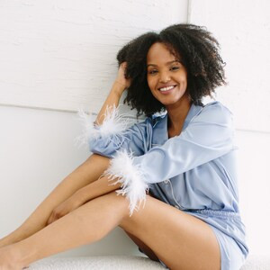 2pc Long Sleeve and Shorts Bridesmaid Pajama Matching Satin | Etsy | Etsy (US)