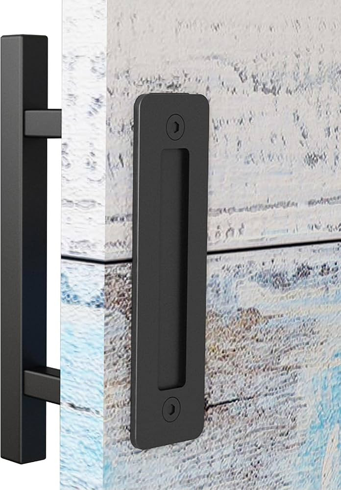 EaseLife 12" Sliding Barn Door Handles and Pulls,Double Sided Hardware Set,Heavy Duty,Square,Rust... | Amazon (US)