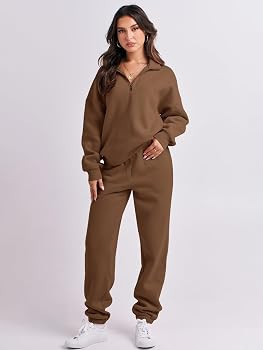 ANRABESS Women's Oversized Long Sleeve Lounge Sets Casual Top and Pants 2 Piece Outfits Sweatsuit... | Amazon (US)