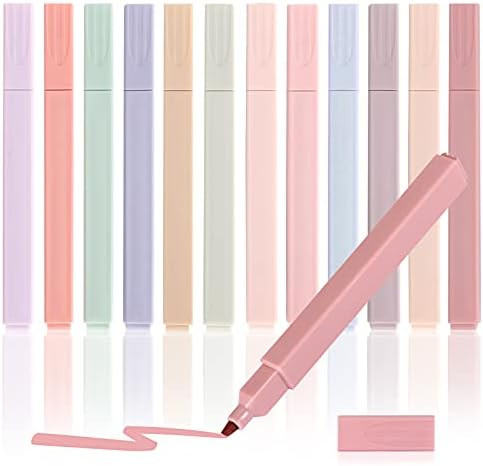 LABUK 12pcs Highlighters Aesthetic Pastel Highlighter Cute Mild Highlighter Soft Chisel Tip Marke... | Amazon (US)