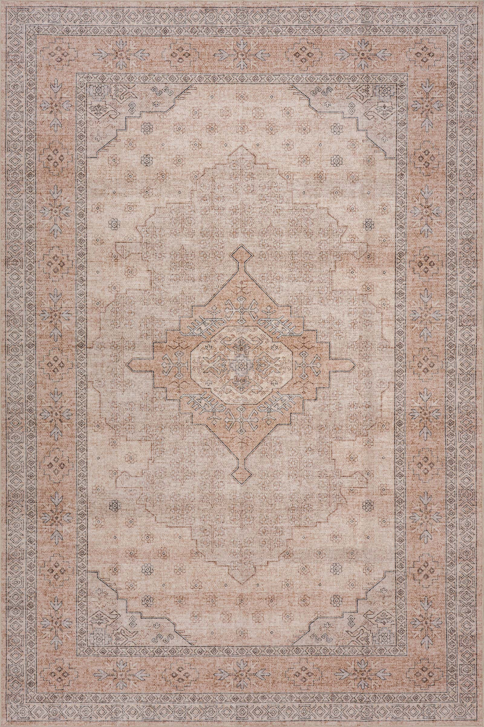 Kanna Oriental and Persian Washable Rug | Peach | Rugs USA