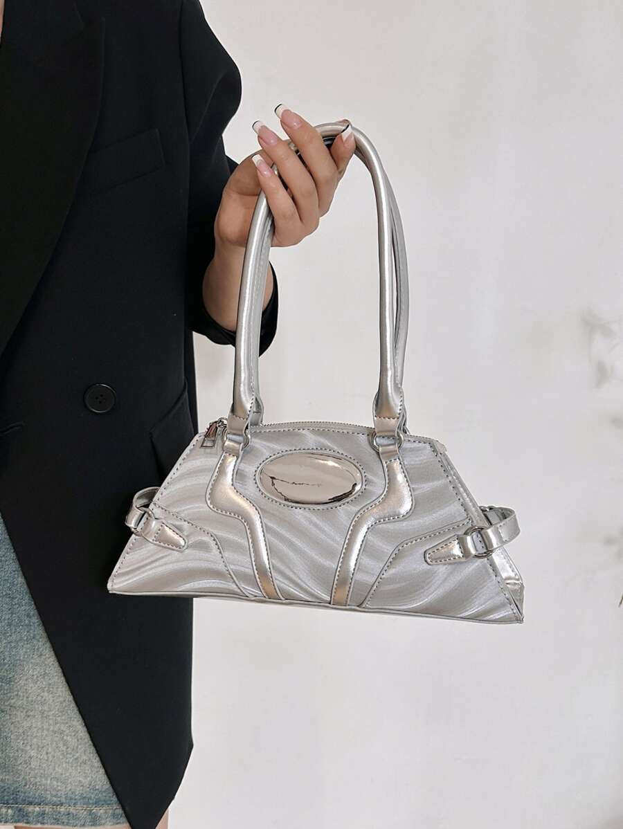 Glamorous,Elegant,Exquisite,Quiet Luxury Metallic Bag Silver Funky Ins Style Evening Clutch Bags ... | SHEIN