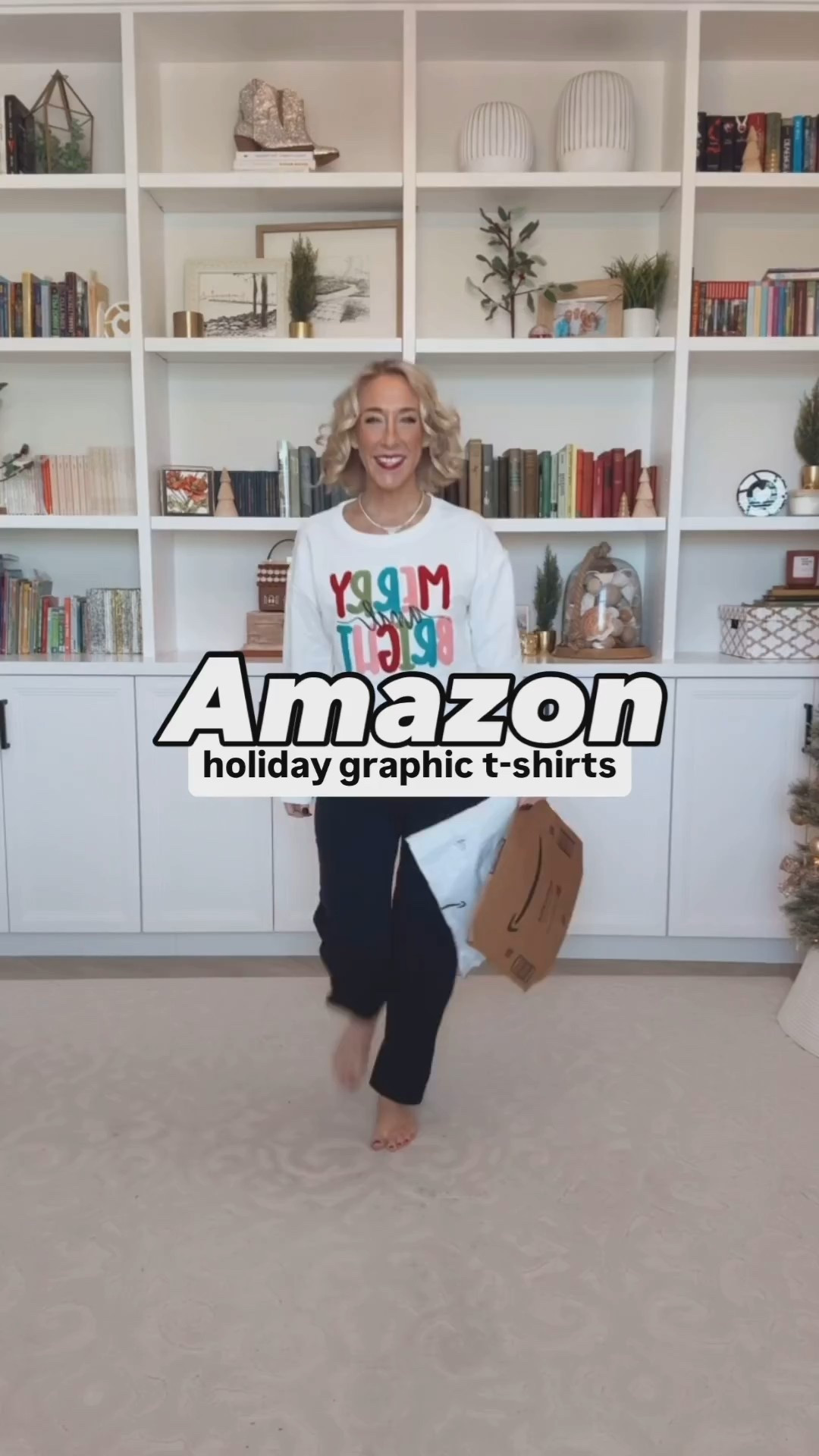 Amazon; holiday graphic tees * ‘Merry & Bright” sweatshirt size medium (tucked it into a belt band). * Wide leg yoga pants size small, short (come in 3 lengths). Use code G4FREE10 for 10% off. • Wide leg jeans - size 25. 1. Tree ‘Merry + Bright’ Tee - size small. 2. ‘In My Merry Era’ Tee - size small. 3. ‘Merry and Bright’ Tee - size small. 4. ‘Merry Christmas’ Bow Tee - size small. • Cardigans are both old but I’m linking similar.

 

#LTKSeasonal #LTKHoliday #LTKFindsUnder50