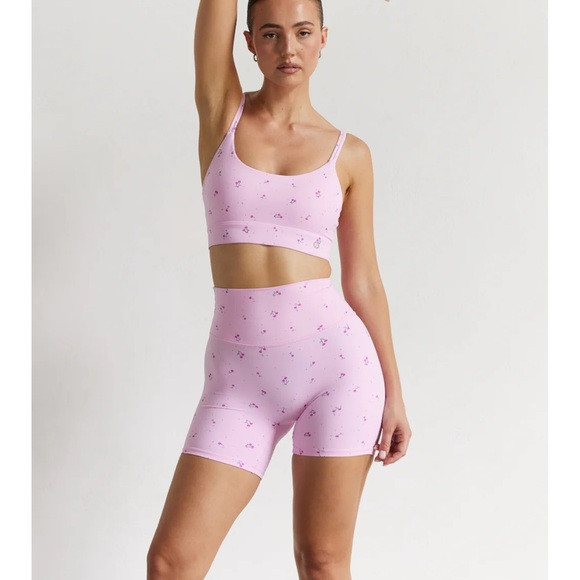 Astoria Activewear Blossom Pink Cherry Print Active Shorts and sports bra xl SET | Poshmark
