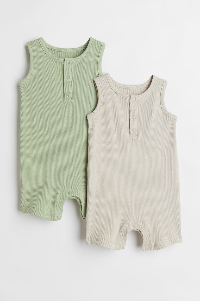 2-pack Sleeveless Cotton Romper Suits | H&M (US + CA)