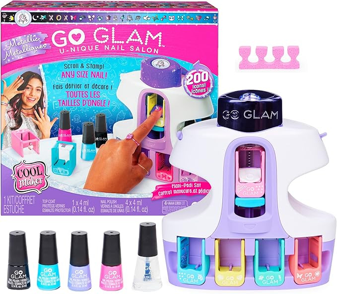 Cool Maker, GO GLAM U-nique Metallic Nail Salon with 200 Icons and Designs, 4 Polishes, Stamper &... | Amazon (US)