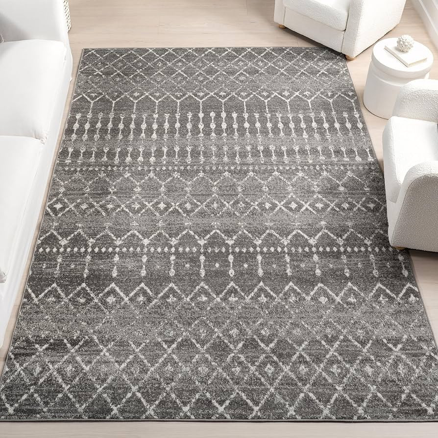 nuLOOM 8x10 Moroccan Blythe Area Rug, Dark Grey, Faded Bohemian Design, Stain Resistant, For Bedr... | Amazon (US)