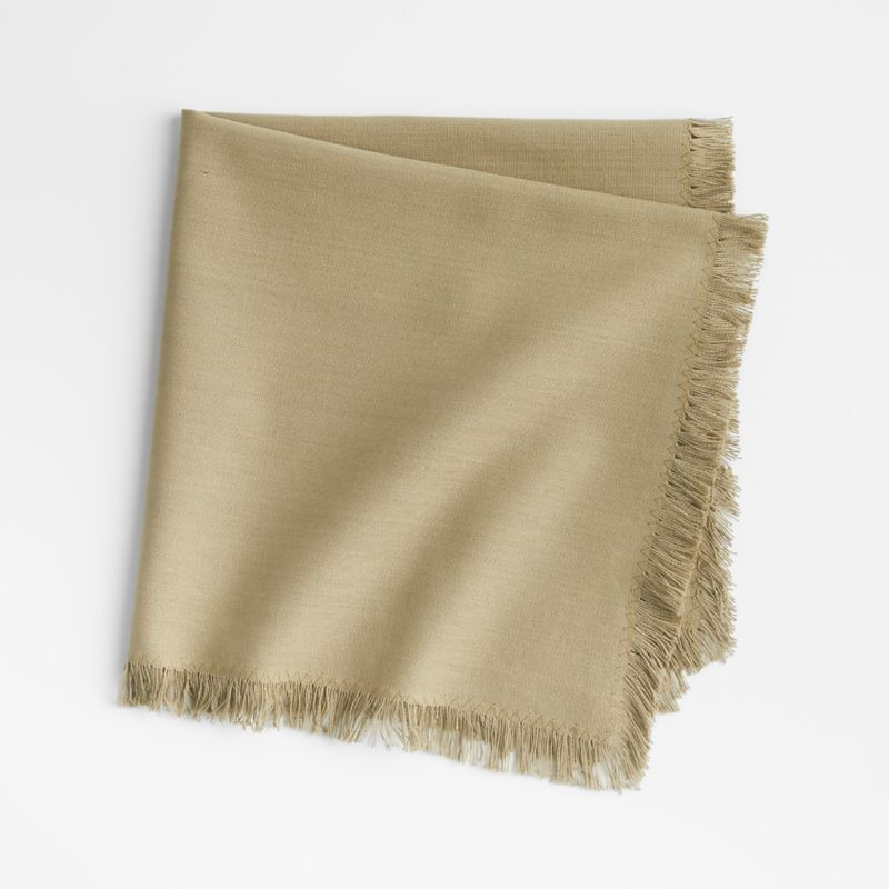 Craft Sage Green Organic Cotton Fringe Napkin + Reviews | Crate & Barrel | Crate & Barrel