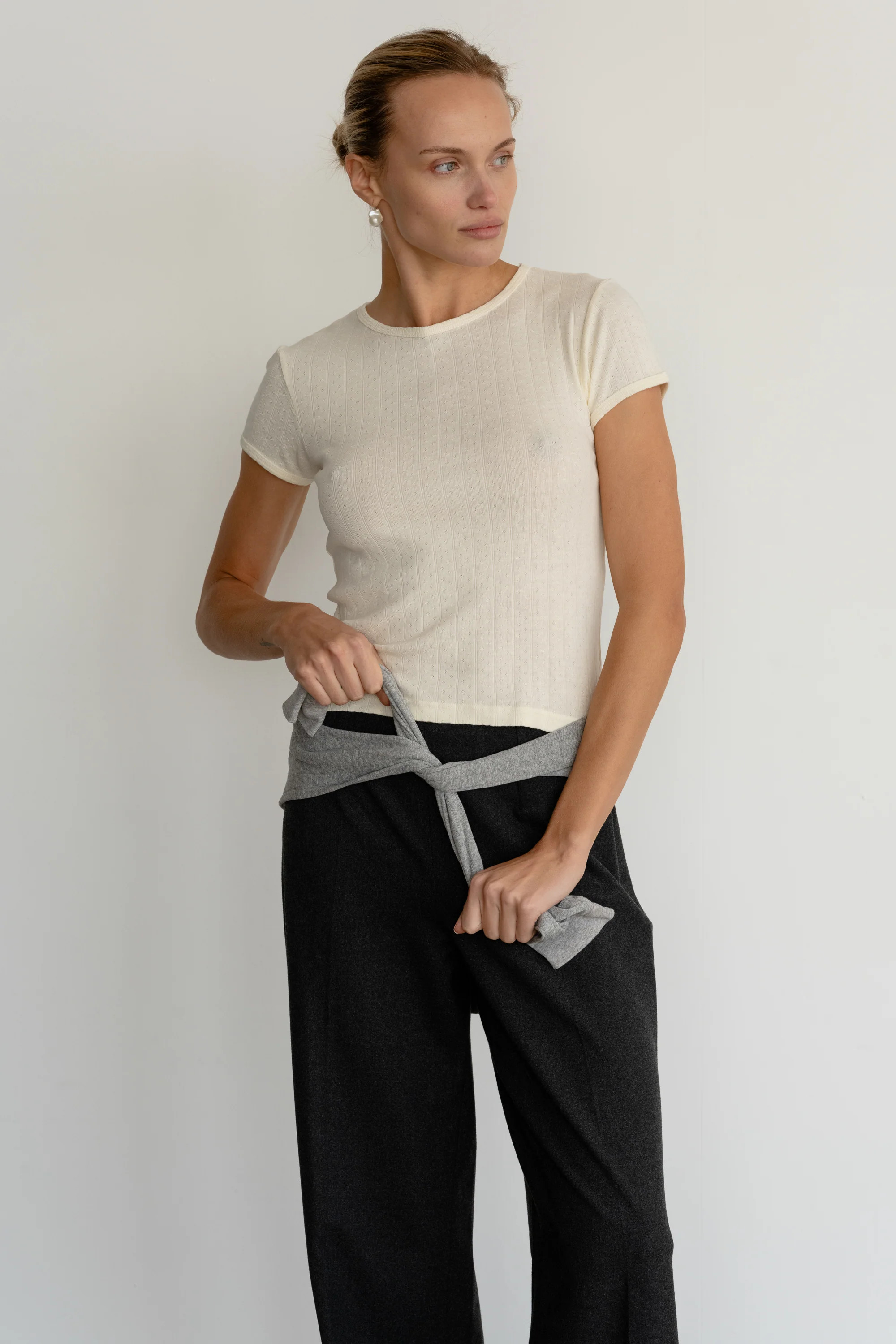 The Pointelle Baby Tee | DONNI.