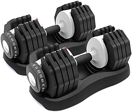 ATIVAFIT Adjustable Dumbbell Weights Fitness Dial Dumbbell 27.5/44/55/71.5 Lbs for Home Gym Set | Amazon (US)