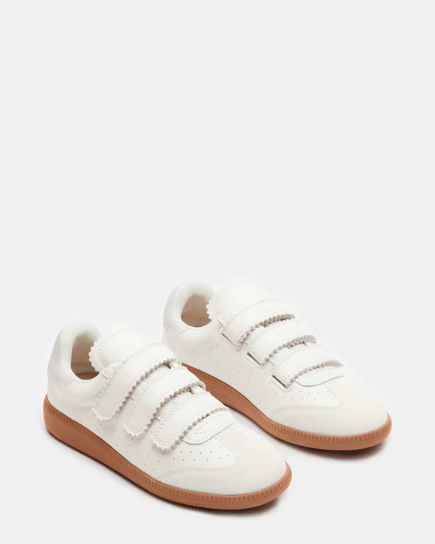 MOMENTUM White Velcro Low-Top Sneaker | Women's Sneakers | Steve Madden (US)