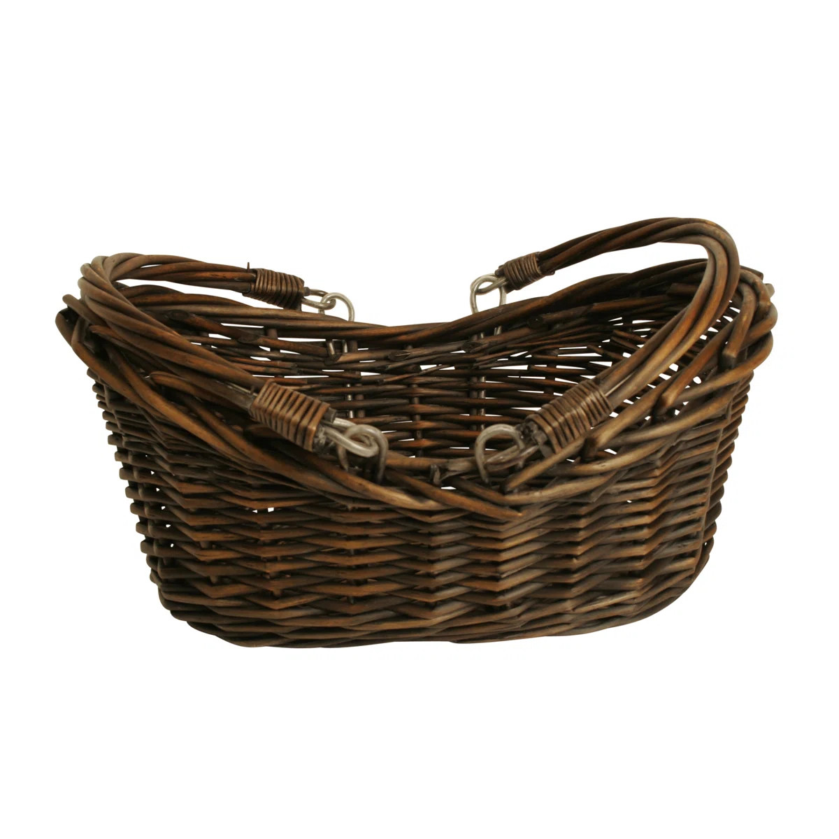 Decorative Storage Willow Basket (2) with Collapsible Handles | Wayfair North America