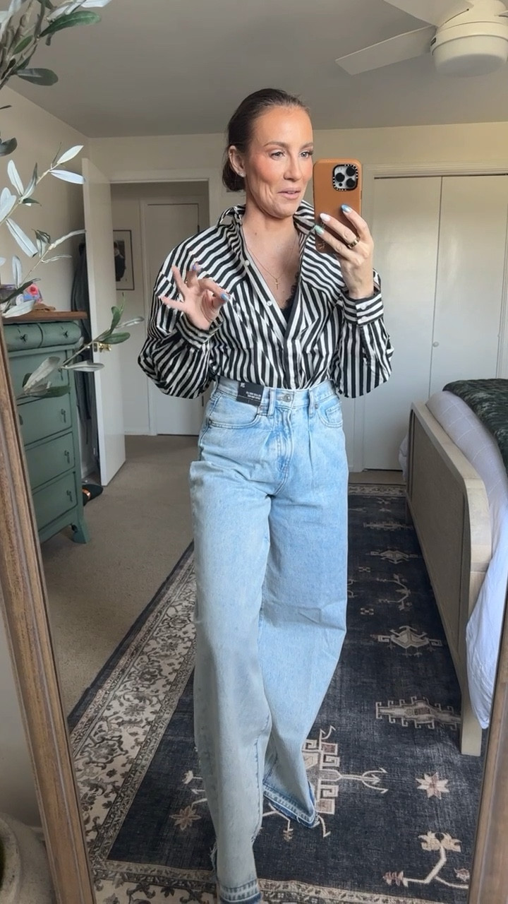 Express outfit. Striped top is 44% off. Wearing size XS in tops. 

#express #springdatenight

#LTKFind #LTKsalealert #LTKunder50