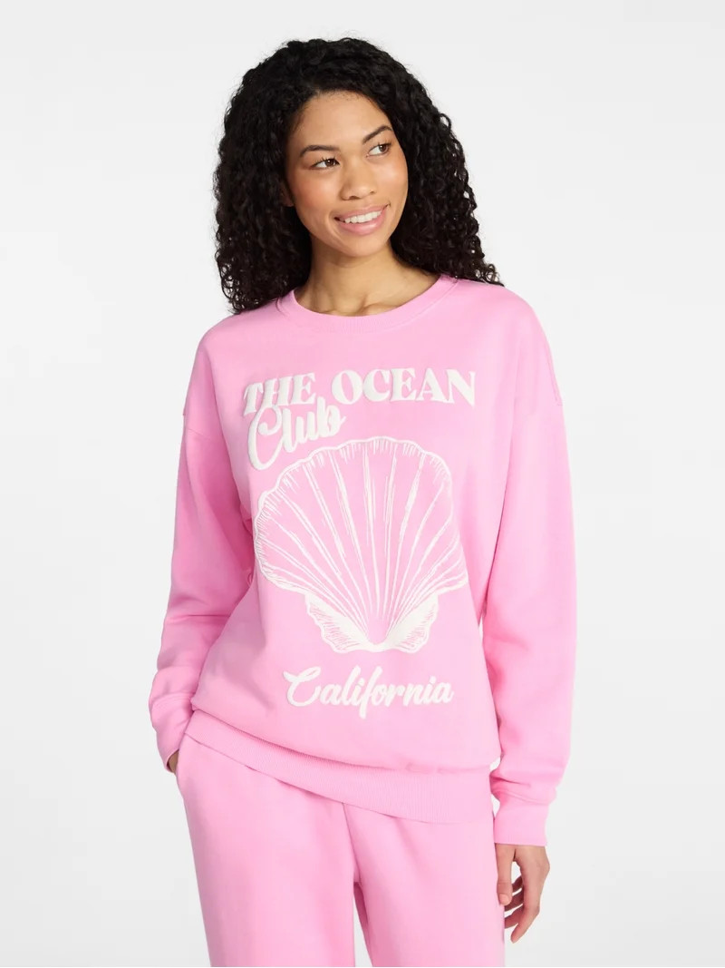 No Boundaries Graphic Crewneck Sweatshirt, Women's and Women's Plus | Walmart (US)
