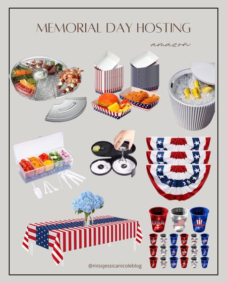 Memorial Day hosting, 4th of July, red white and blue decor, party, hosting essentials outdoor side table ice chest, appetizer tray, margarita must-have 

#LTKSeasonal #LTKFindsUnder50