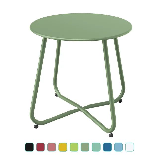 Grand Patio Outdoor&Indoor Steel Patio Side Table, Weather Resistant Outdoor Small Round End Tabl... | Walmart (US)