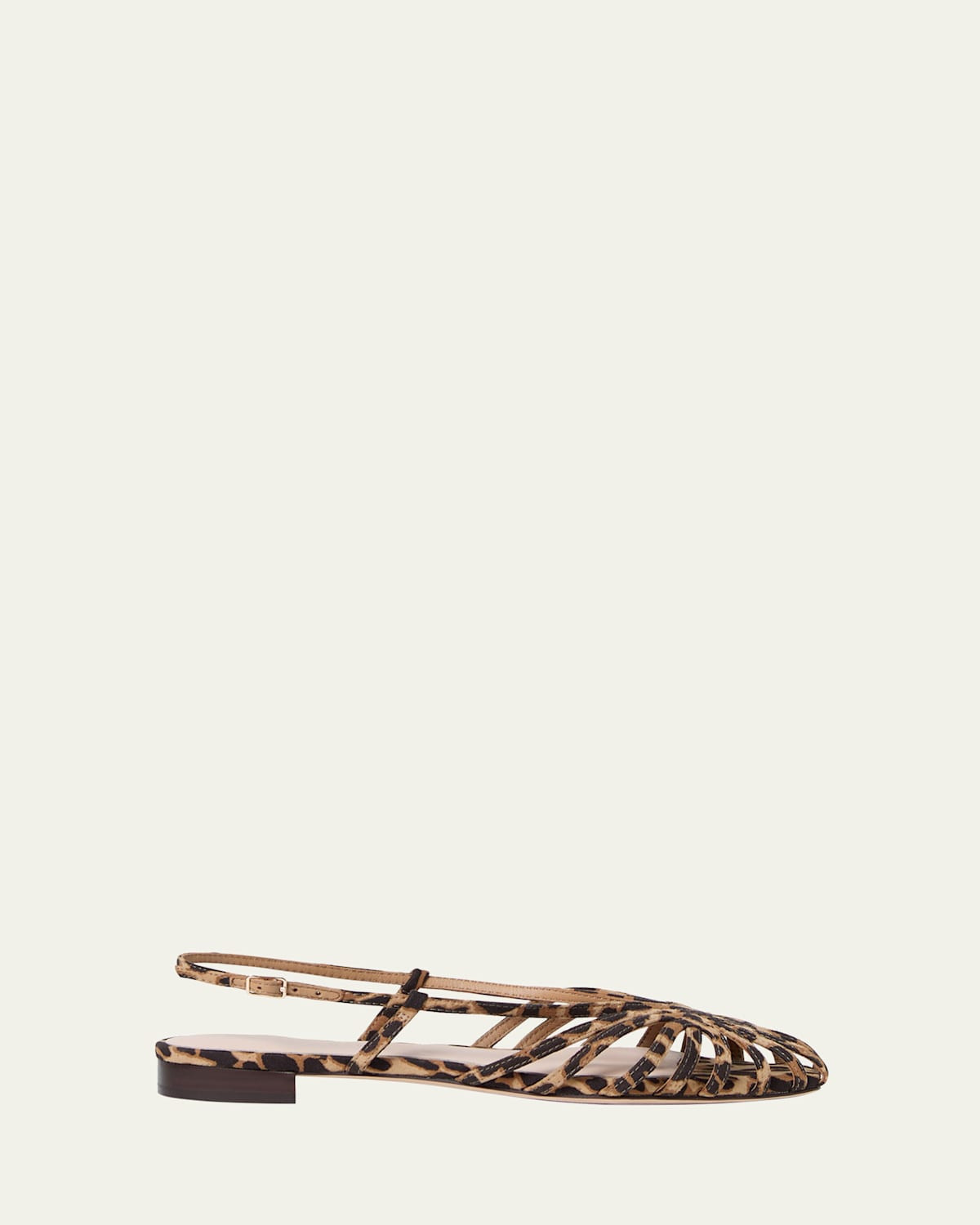 Devon Lattice Leopard Leather Slingback Sandals | Bergdorf Goodman