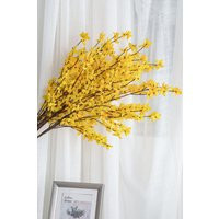 Artificial Forsythia Branch 27'' Tall, Faux Plant For Home Decoration, Table Centerpiece, Fake Winte | Etsy (US)