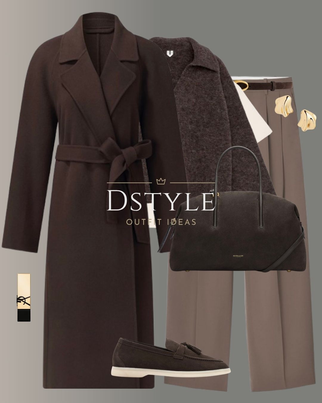 Chocolate Dream: The Ultimate Monochromatic Winter Look 🍫

This look is a masterclass in classic elegance, featuring a stunning wool blend wrap coat (the belt cinches the waist perfectly!) paired with sleek, wide-leg trousers and a textured brown knit layer. Finished with sophisticated suede loafers and a structured satchel, this outfit is polished perfection. 

#brownoutfit #chocolatebrown #wrapcoat #woolcoat #classicstyle #winterfashion #luxelook #tailoredtrousers #ltkstyle #fallfashion #suedeloafers 

 

#LTKootd #LTKSeasonal #LTKWorkwear