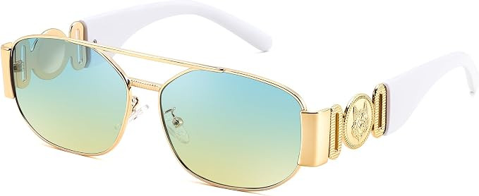 FEISEDY Aviator Sunglasses for Women Men, Retro Rectangle Sunglasses with Chunky Frame Classic Su... | Amazon (US)