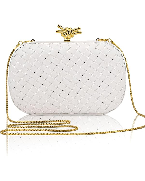 Woven Clutch Purses for Women PU Leather Evening Bag for Wedding Formal Clutch Bride Purses Party... | Amazon (US)