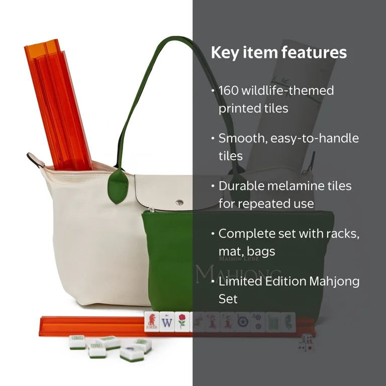 Maison Lude Limited Edition 160-Piece Mahjong Set with Wildlife Design | Walmart (US)