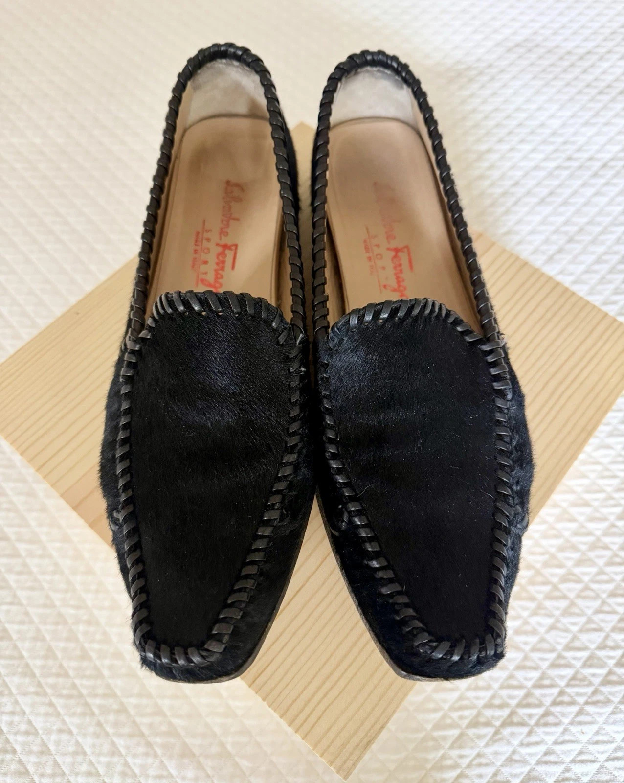 Salvatore Ferragamo Sport Black Pony Hair Loafers Made in Italy Size 8.5 | eBay | eBay US