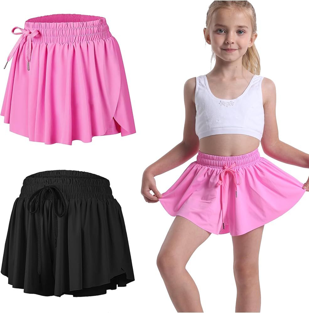 3 Pack Butterfly Flowy Shorts Skirts for Girls Tennis Cheer Stuff Athletic Preppy Running Sports ... | Amazon (US)