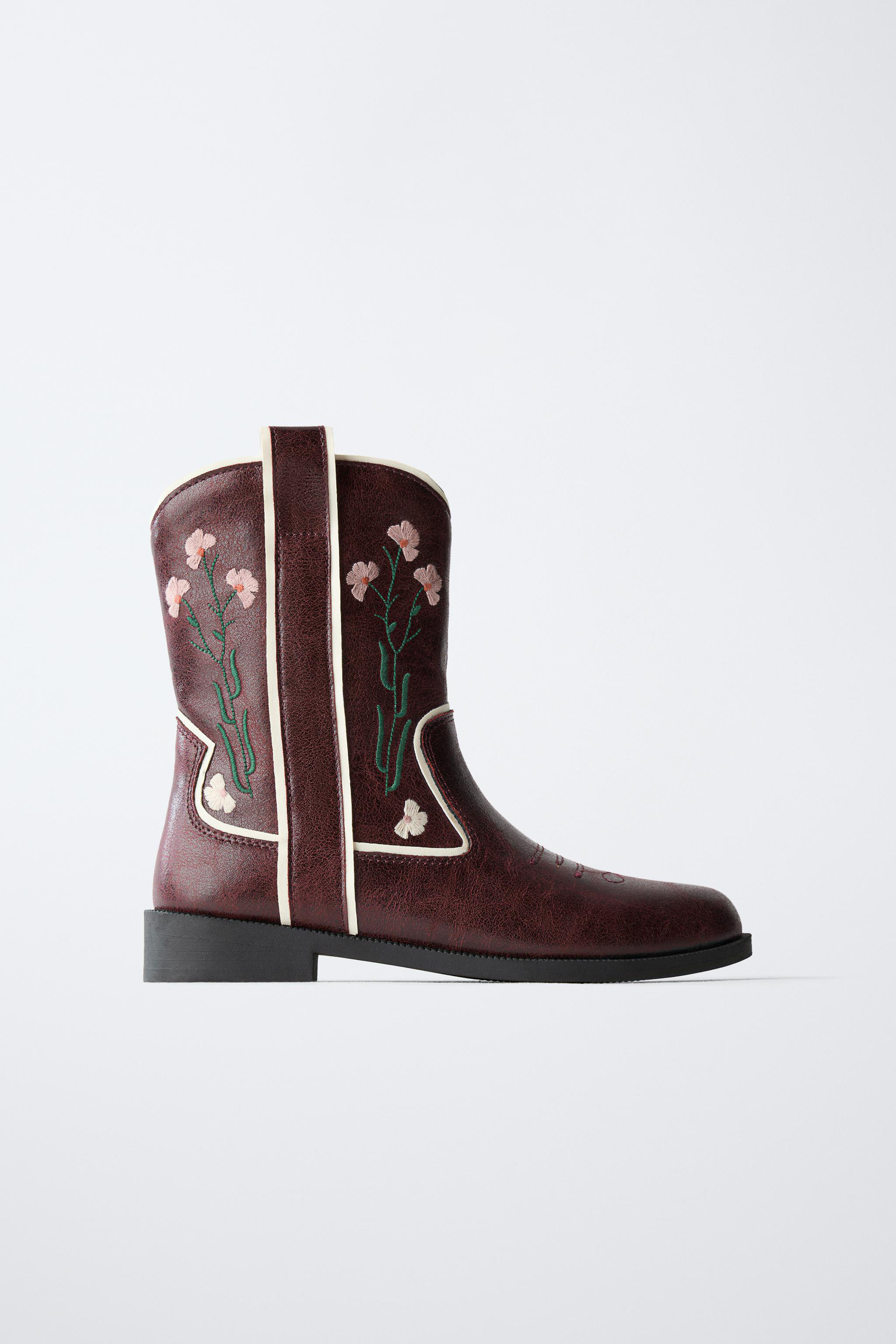 EMBROIDERED ANKLE BOOTS | Zara US