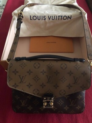 Louis Vuitton Pochette Metis Reverse Monogram Coated Canvas Crossbody Bag | eBay US