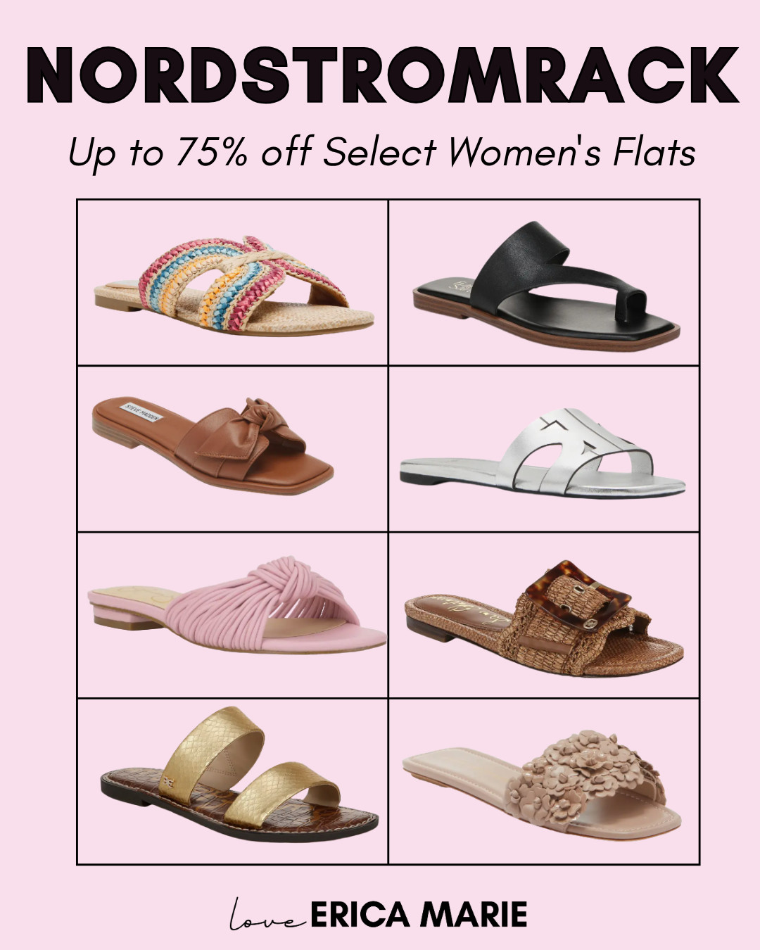 Step into summer with stylish women’s flat sandals on sale for up to 75% off. These versatile and comfortable sandals are the perfect warm-weather staple for beach vacations, casual outings, and everyday wear. Pair them effortlessly with dresses, shorts, jeans, and resort outfits for an easy and chic look. Discover trendy women’s flats and summer shoes at unbeatable prices and refresh your wardrobe with must-have seasonal essentials. 

 #LTKgrwm #LTKootd #LTKSaleAlert