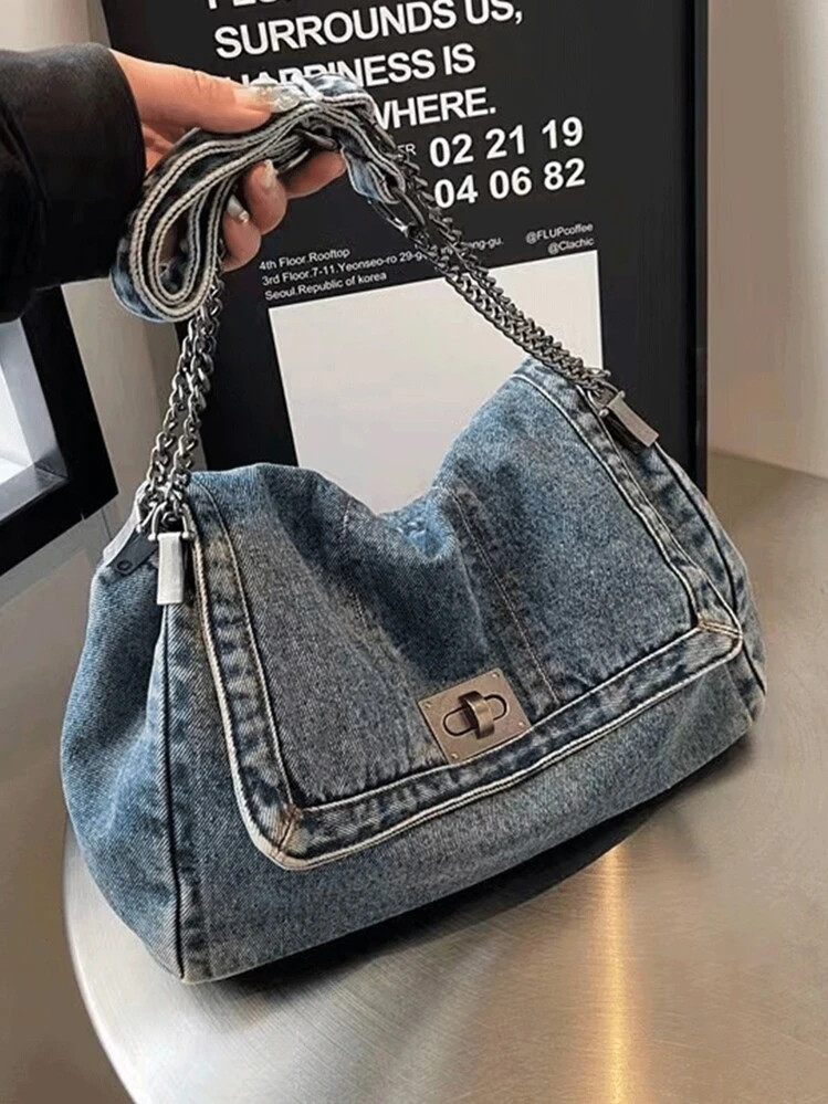 Cartera de jeans espaciosa  | SHEIN