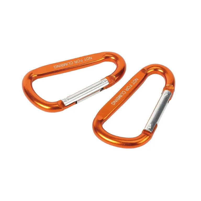 Ozark Trail Aluminum Spring-Loaded D-Shaped Carabiners, 8 cm, Orange, 2 Count | Walmart (US)