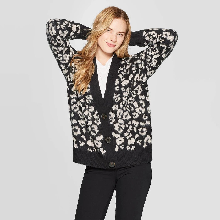 Women's Long Sleeve V-Neck Cardigan - Universal Thread™ Black | Target