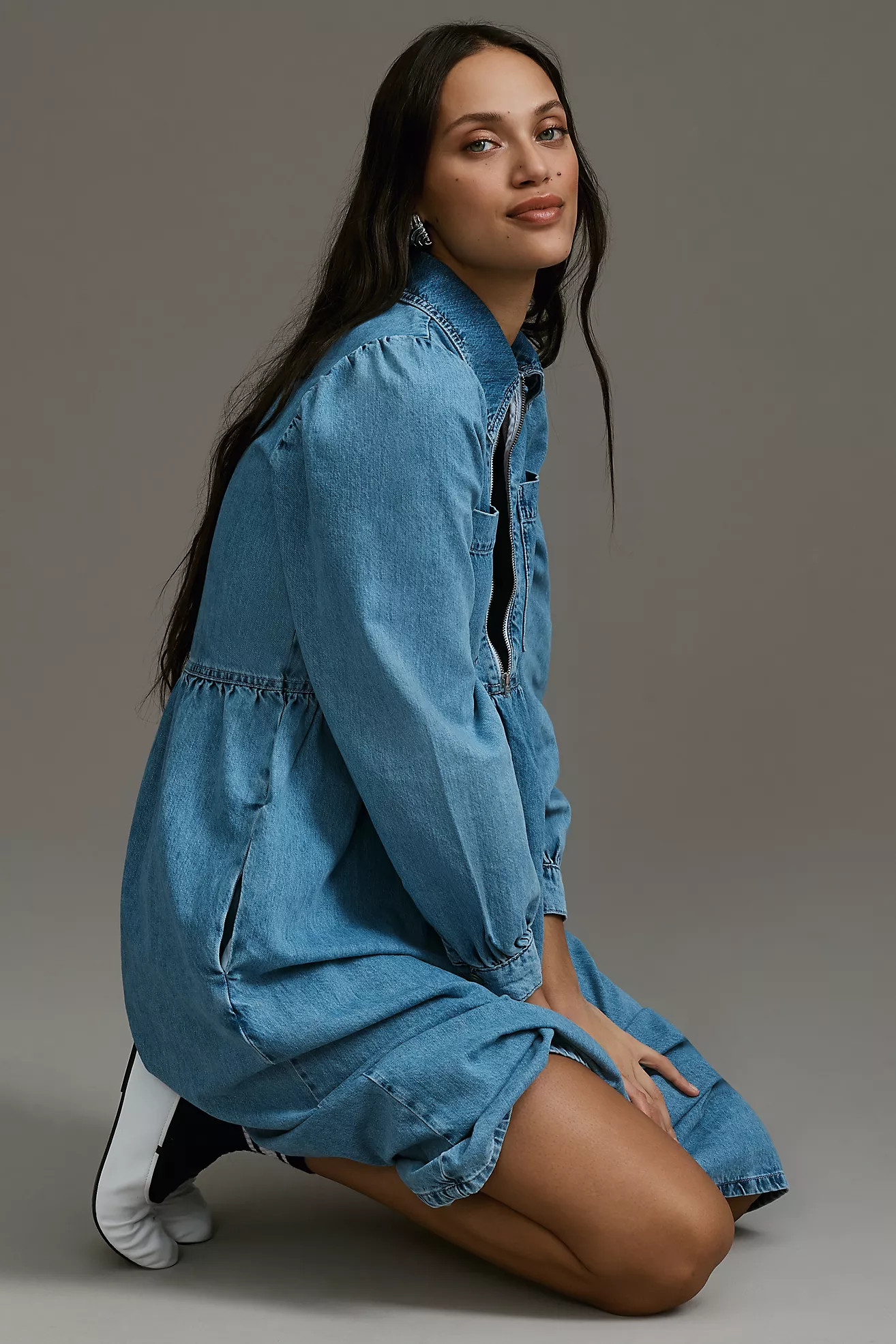 ALIGNE Gabriella Denim Midi Dress | Anthropologie (US)