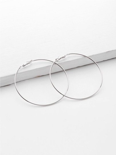 Minimalist Metal Hoop Earrings | SHEIN