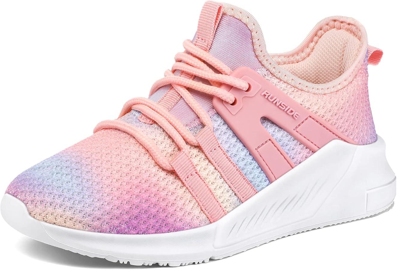 RUNSIDE Girls Tennis Shoes Lightweight Sports Kids Sneakers Lace-up for Running/Walking, Toddler/... | Amazon (US)
