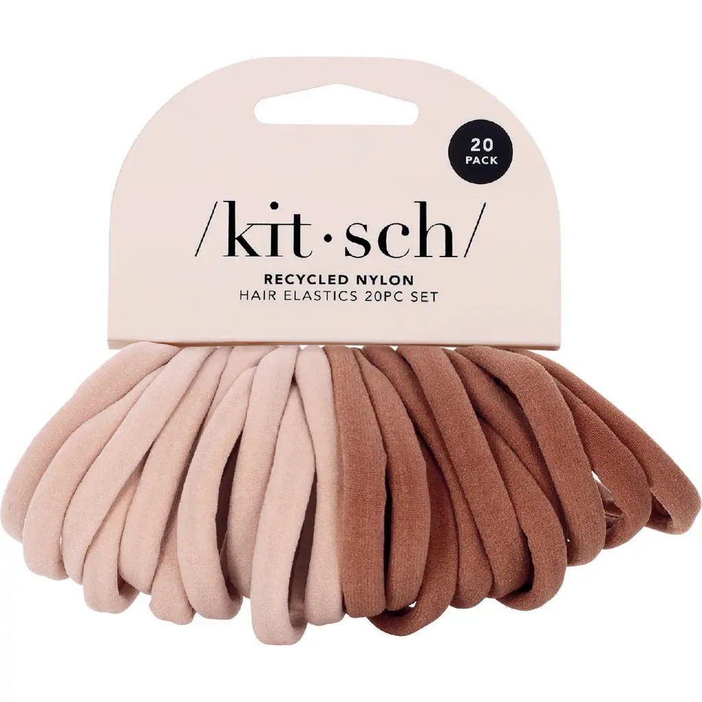 Kitsch Recycled Nylon 20-Pack Ponytail Holders in Blush at Nordstrom | Nordstrom