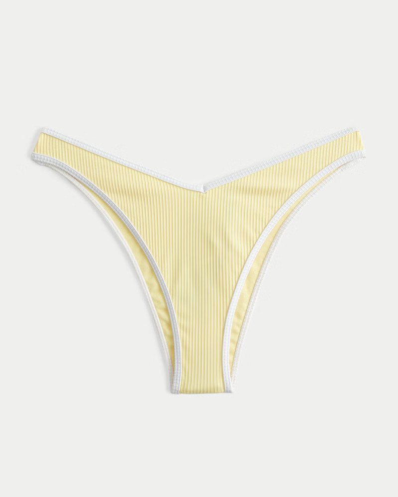 Women's Ribbed High-Leg V-Waist Cheekiest Bikini Bottom from Hollister | Hollister (US)