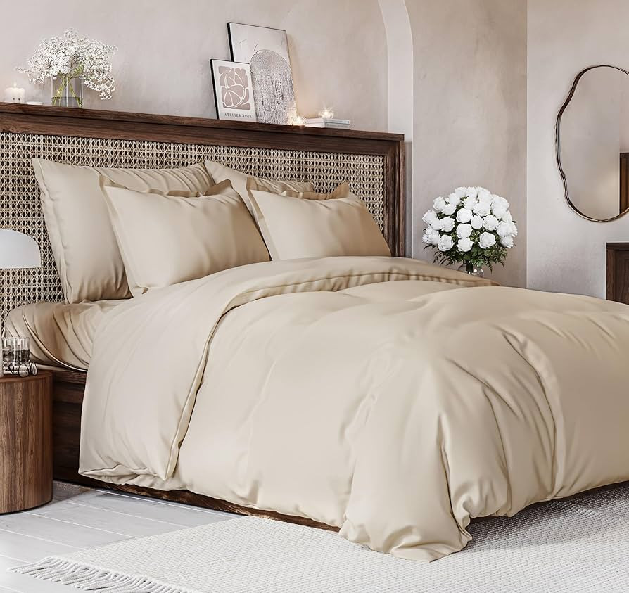 Duvet Cover Queen Size Set - Extra Soft Queen Size Duvet Cover 90 x 90 with 2 Pillow Shams - Hote... | Amazon (US)
