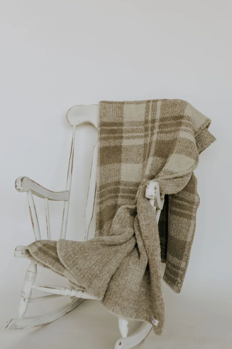 Pure Cashmere & Roasted Cashmere Plaid Extended Throw | Sunset Snuggles