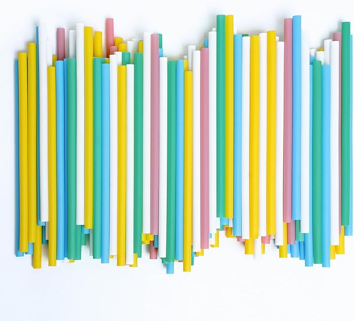 5.75" Short Cocktail Straws Plastic-Free,Colorful Disposable Drinking Straws 200pcs,Plant-Based S... | Amazon (US)