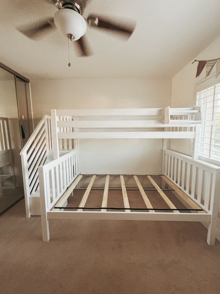 Our bunk bed with a STAIRCASE AND TRUNDLE is almost complete!!

#LTKKids