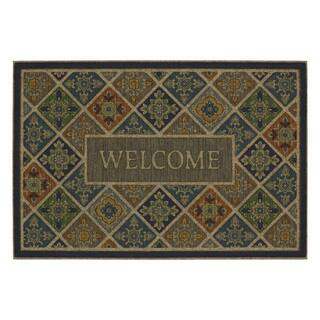 StyleWell Tile Garden Welcome Impressions 24 in. x 36 in. Door Mat-551872 - The Home Depot | The Home Depot