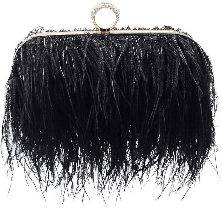 Miuco Women Feather Clutch Purse Shoulder Crossbody Bag Evening Handbags | Amazon (US)